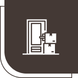 Doorstep delivery icon with two boxes.